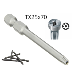 BIT TORX TX25x70 1/4" KOŃCÓWKA Z OTWOREM DO WKRĘTARKI DŁUGI 70MM GWIAZDKA