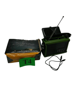 Radio Awaryjne FM z Korbką i Panelem Solarnym, Akumulator 12000 mAh, Bluetooth 5.0, Latarka LED, Lampka do Czytania, Powerbank