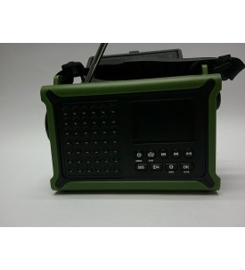 Radio Awaryjne FM z Korbką i Panelem Solarnym, Akumulator 12000 mAh, Bluetooth 5.0, Latarka LED, Lampka do Czytania, Powerbank
