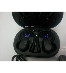 Poounur H9 Słuchawki Bezprzewodowe Bluetooth 5.3 | Sportowe | ENC | IPX7 | Do 50H Pracy | USB-C | Zaczepy na Uszy