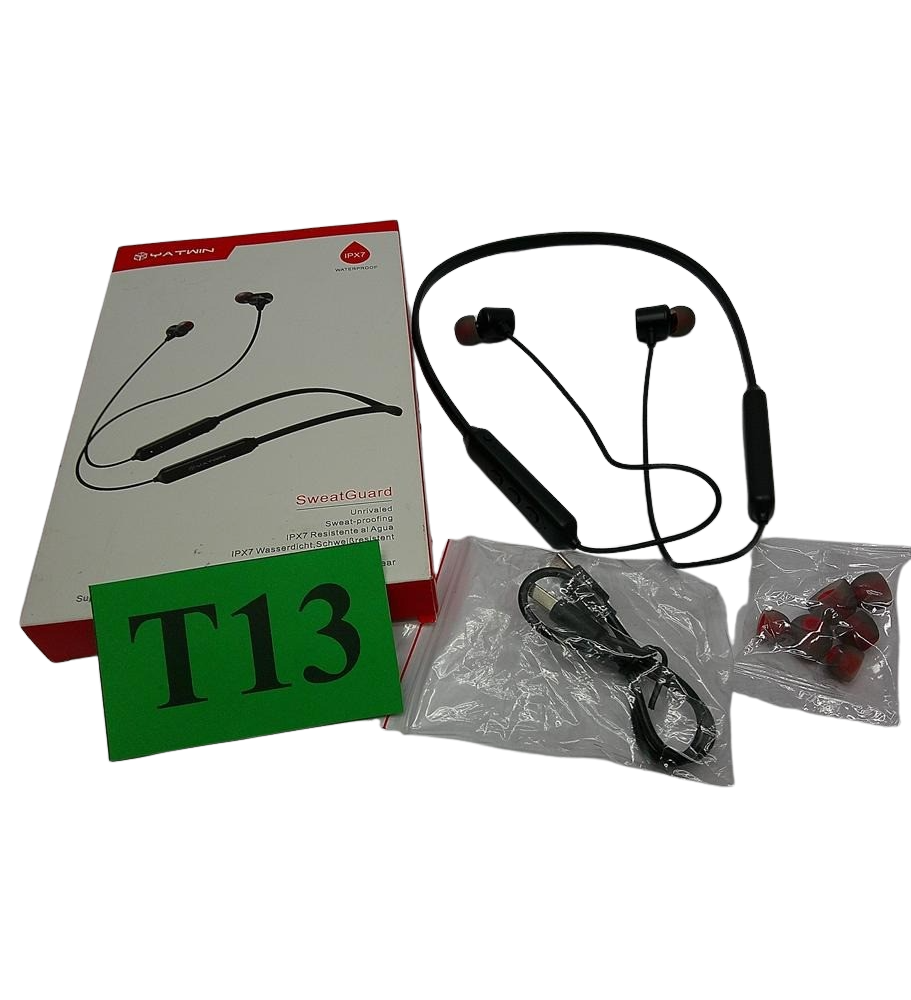YATWIN X1 Słuchawki Bezprzewodowe Bluetooth IPX7 | Sportowe | 10H Pracy | Magnetyczne | Czarne