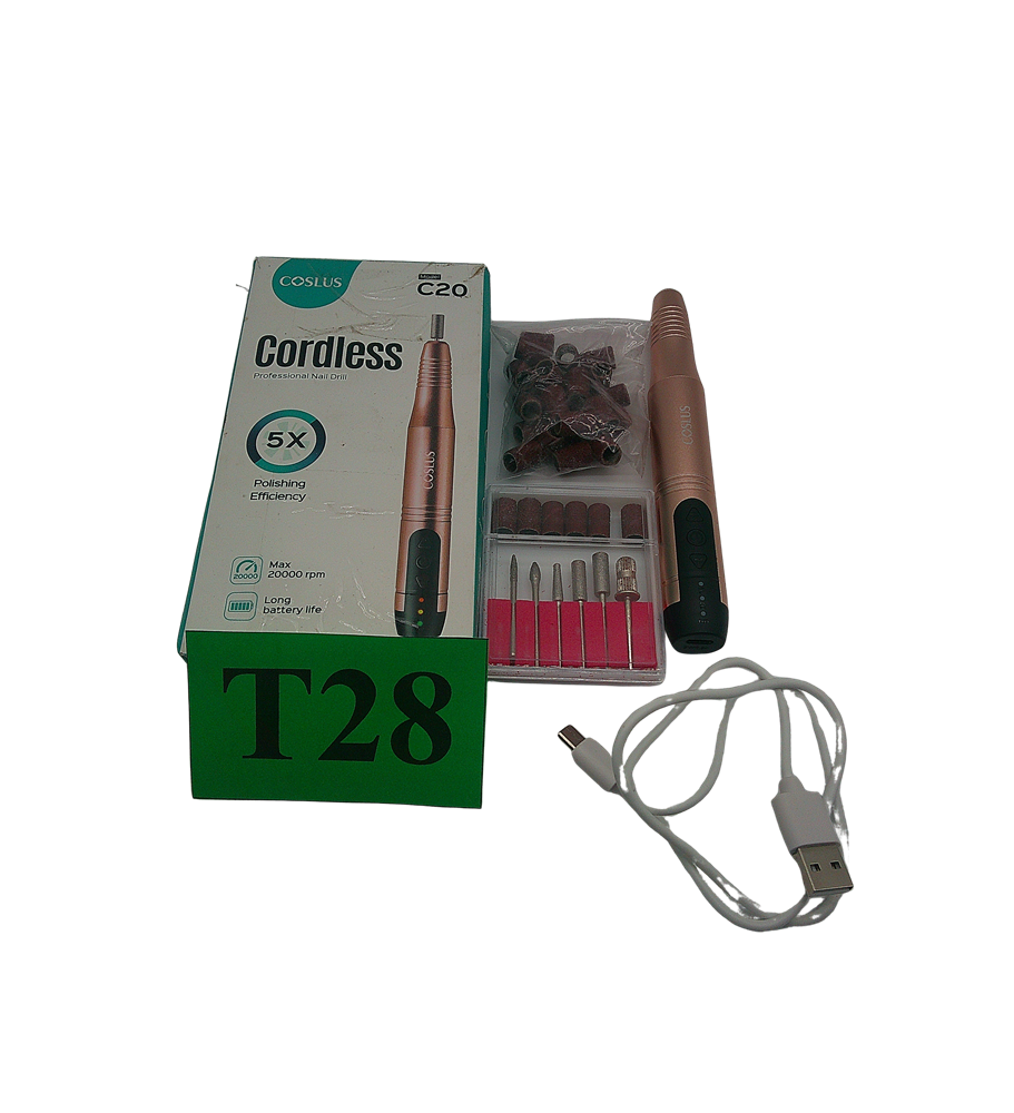 COSLUS Frezarka do Paznokci Bezprzewodowa USB | Manicure i Pedicure | Akumulatorowa | Profesjonalny Zestaw