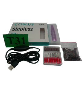 COSLUS Profesjonalna Elektryczna Frezarka do Paznokci z Akcesoriami | Manicure i Pedicure | Bezprzewodowa | USB