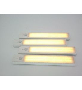 Bezprzewodowe Lampki LED Podszafkowe 4 szt. | 20 cm | Ciepła Biel | USB | Oświetlenie do Kuchni, Szafy i Garderoby