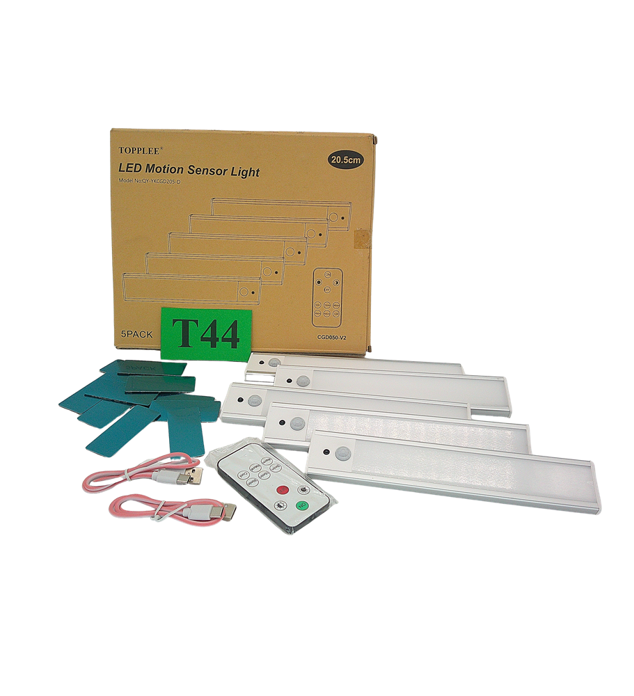 Bezprzewodowe Lampki LED Podszafkowe 4 szt. | 20,5 cm | Samoprzylepne | Pilot | USB | Oświetlenie do Kuchni i Szafy
