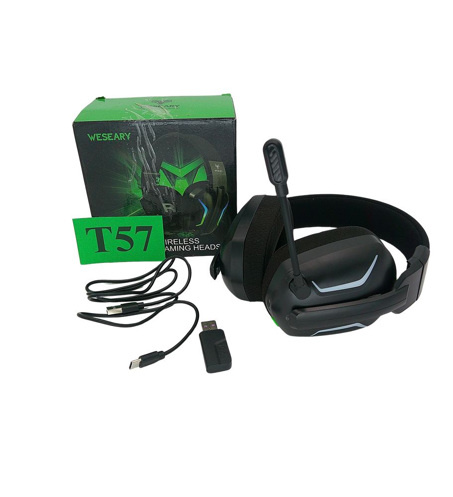 WESEARY WG1 Słuchawki Gamingowe Bezprzewodowe | 2.4G + Bluetooth | Mikrofon | Dźwięk Przestrzenny | PS5 PS4 PC Mac | 50H