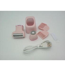 Trymer Damski 3w1 do Bikini i Ciała | Golarka Elektryczna z Wyświetlaczem LED | IPX7 | Ceramiczne Ostrza | USB | Różowy