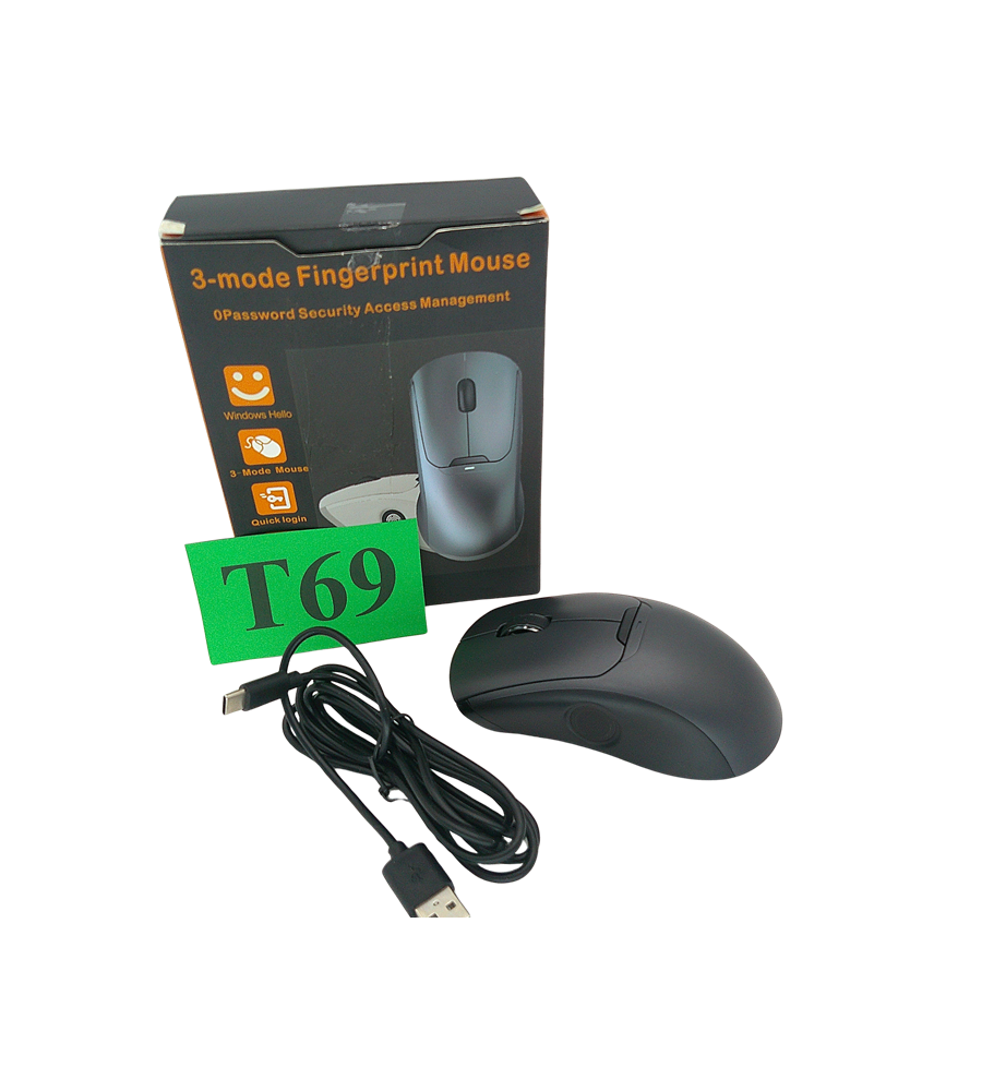Bezprzewodowa Mysz z Czytnikiem Linii Papilarnych | 3 Tryby Połączenia | Bluetooth + 2.4 GHz | Ergonomiczna