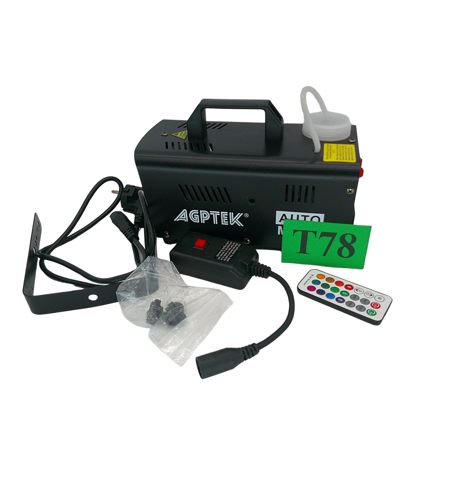 AGPTEK Wytwornica Dymu 500 W | 8× LED RGB | Pilot Bezprzewodowy | Płyn 500 ml | Maszyna do Dymu