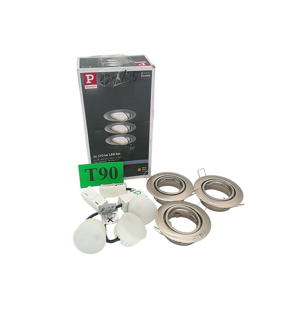 Paulmann LED Set 3×370 lm | Szczotkowane Żelazo (Brushed Iron) | Zestaw 3 Opraw LED | Oświetlenie Meblowe
