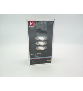 Paulmann LED Set 3×370 lm | Szczotkowane Żelazo (Brushed Iron) | Zestaw 3 Opraw LED | Oświetlenie Meblowe