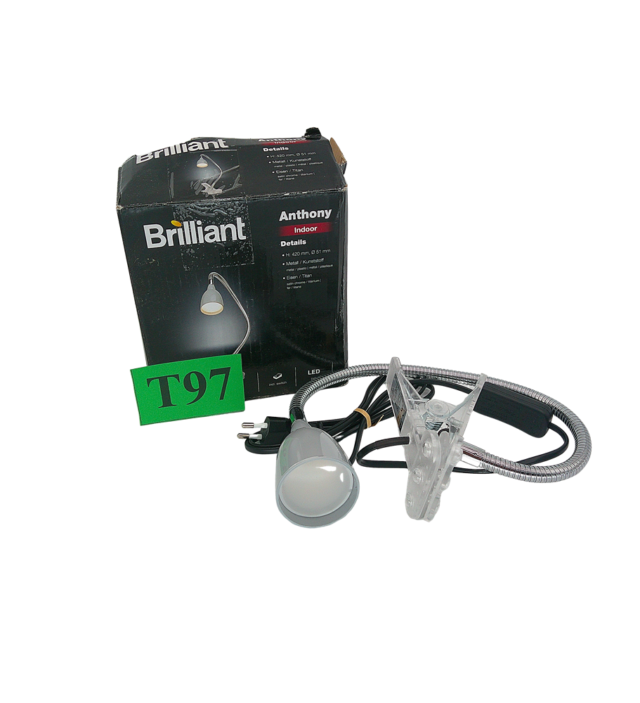 Brilliant Anthony G92936/11 Lampa Biurkowa LED | Tytan | Nowoczesna Lampka na Biurko