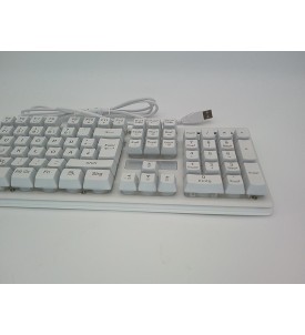RedThunder K10 Zestaw Gamingowy RGB | Klawiatura QWERTZ DE + Mysz 7D | Biała | Ergonomiczna