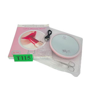 Podświetlane Lusterko Kosmetyczne LED z Powiększeniem | USB | Na Ścianę | Zestaw z Nożyczkami