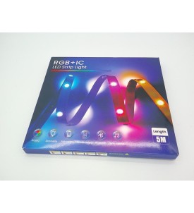 Taśma LED VKH RGB IC 5 m | Pilot + Aplikacja | Synchronizacja z Muzyką | Segmentowe Sterowanie