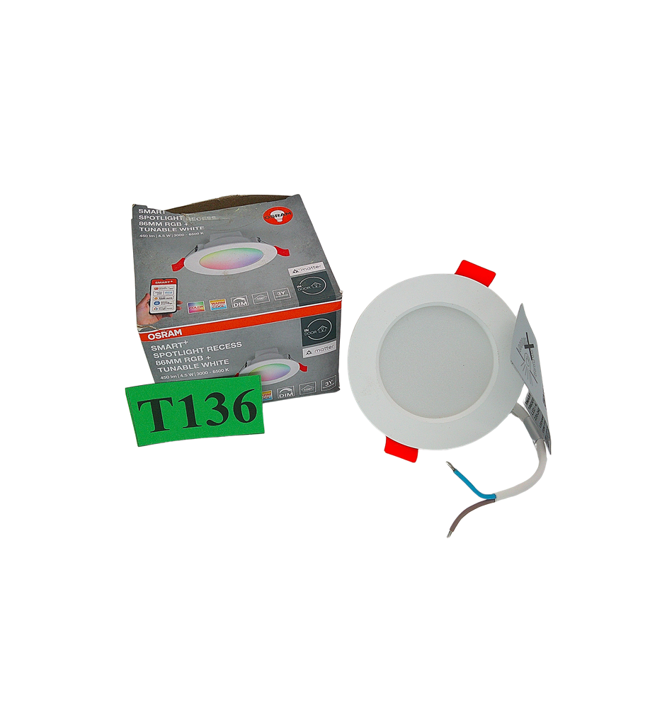 OSRAM SMART+ Matter Recess LED Downlight 86 mm | 4,5 W | 450 lm | RGB+TW | WiFi | Alexa