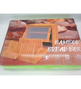 Dwupoziomowy Chlebak Bambusowy Bamboo Bread Box | Pojemnik na Pieczywo | 2 Poziomy