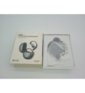 Słuchawki Sportowe Bezprzewodowe M118 Bluetooth 5.4 Ear-Hook Etui Czarno-Szare