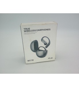 Słuchawki Sportowe Bezprzewodowe M118 Bluetooth 5.4 Ear-Hook Etui Czarno-Szare