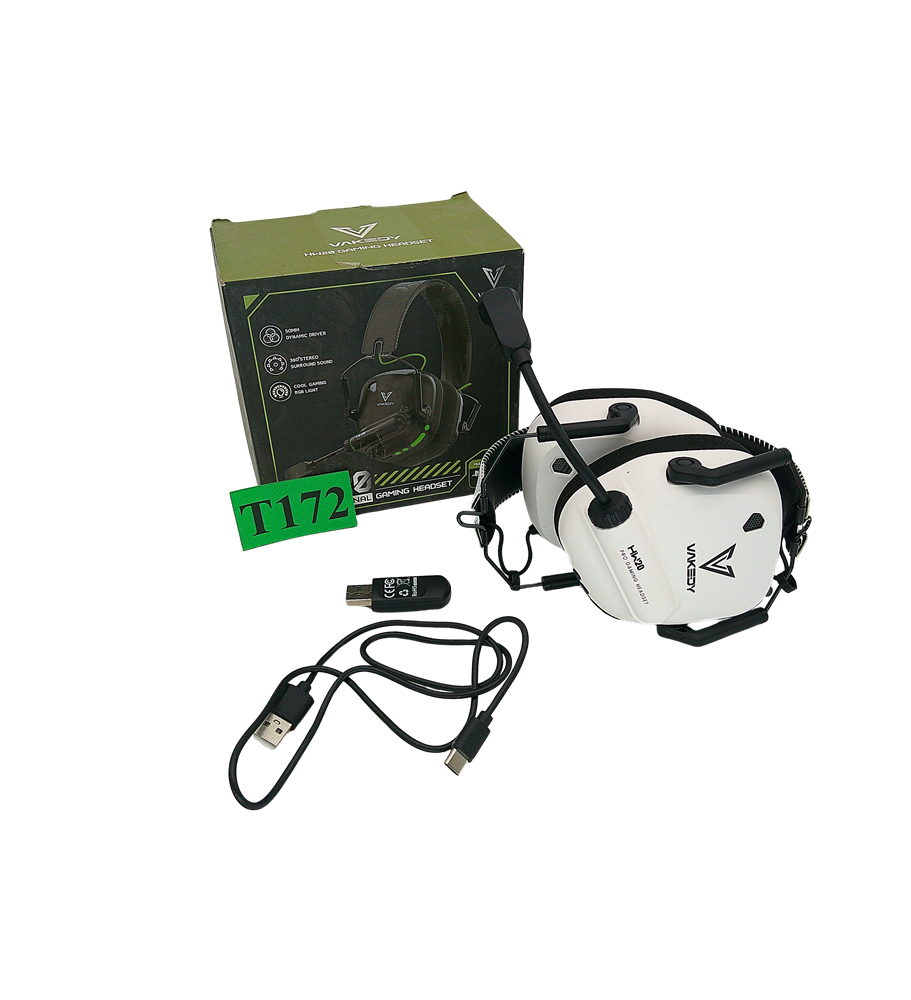 Vakedy HW20 Słuchawki Gamingowe Bezprzewodowe 2.4GHz Bluetooth RGB 50mm Białe