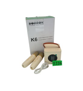 BONAOK K6 Karaoke dla Dzieci Głośnik Bluetooth + 2 Mikrofony Bezprzewodowe