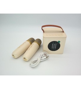 BONAOK K6 Karaoke dla Dzieci Głośnik Bluetooth + 2 Mikrofony Bezprzewodowe