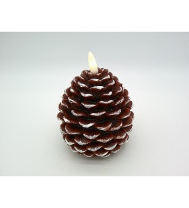 Świece LED Woskowe FLAMME CONE Szyszka Brązowa 10,5 cm Timer – 2 szt.