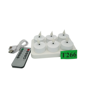 ŚWIECE LED BEZPŁOMIENIOWE 6 szt. AKUMULATOROWE PODGRZEWACZE USB ŁADOWANE
