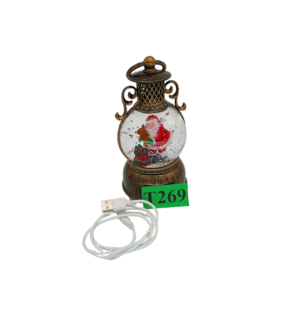 KULA ŚNIEŻNA BOŻONARODZENIOWA MIKOŁAJ LED MUZYKA BROKAT TIMER 6H USB BATERIE