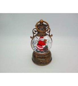 KULA ŚNIEŻNA BOŻONARODZENIOWA MIKOŁAJ LED MUZYKA BROKAT TIMER 6H USB BATERIE