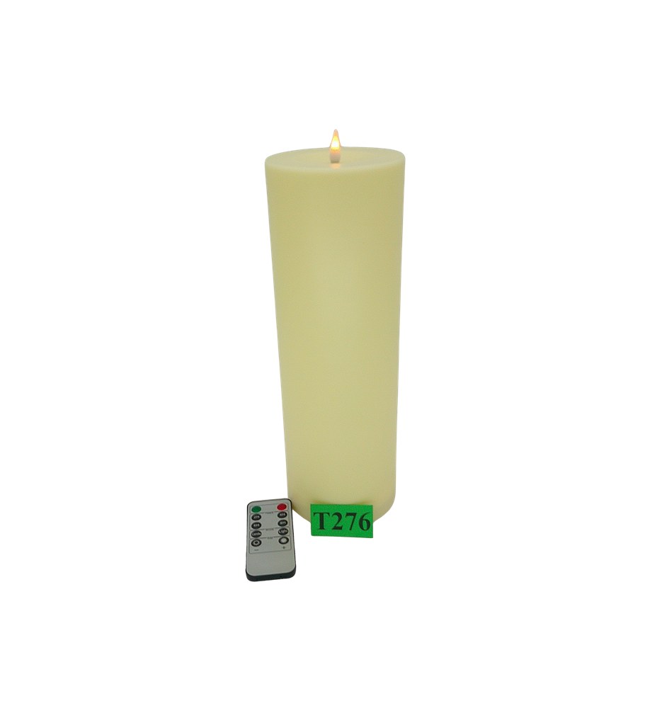 ŚWIECA LED WOSKOWA 30CM BEZPŁOMIENIOWA RUCHOMY PŁOMIEŃ PILOT TIMER KOŚĆ SŁONIOWA
