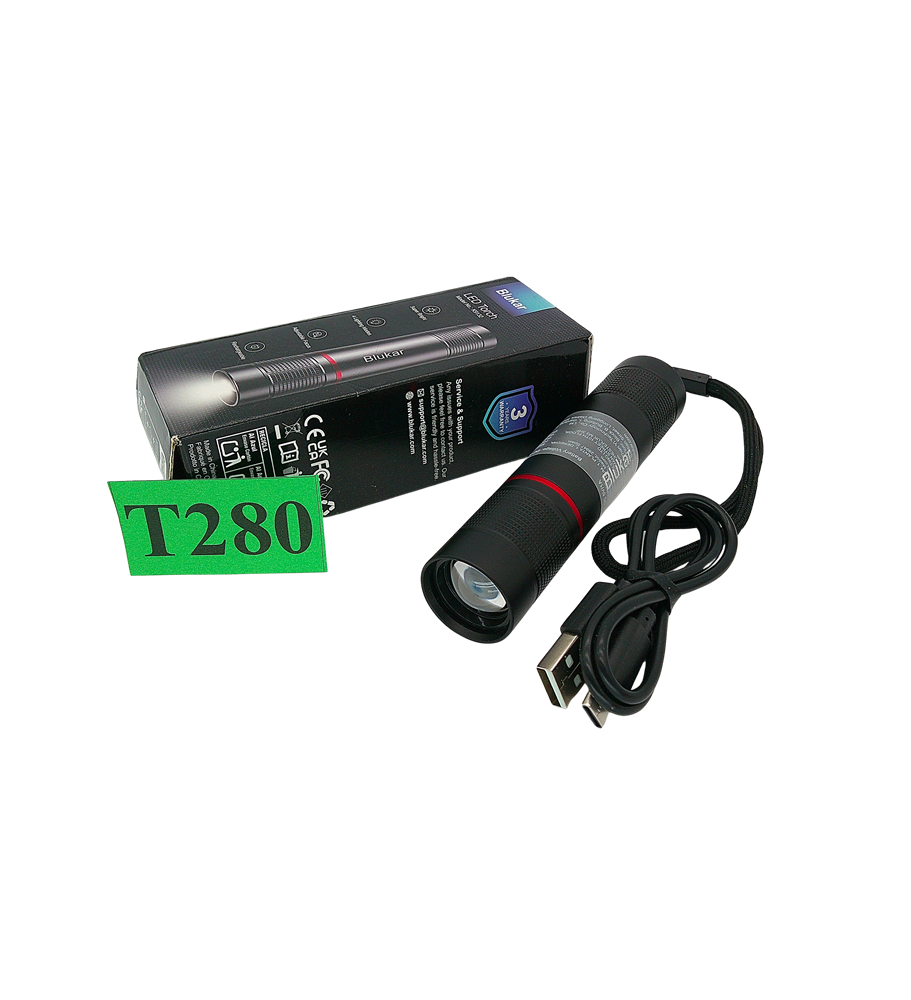BLUKAR LATARKA LED AKUMULATOROWA 2000LM USB-C ZOOM 4 TRYBY SOS 1800mAh