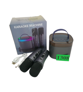 ZESTAW KARAOKE DLA DZIECI GŁOŚNIK LED + 2 MIKROFONY BEZPRZEWODOWE USB-C