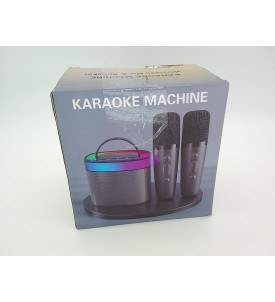 ZESTAW KARAOKE DLA DZIECI GŁOŚNIK LED + 2 MIKROFONY BEZPRZEWODOWE USB-C