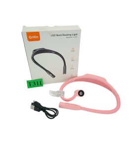 GRITIN LAMPKA DO CZYTANIA NA SZYJĘ LED 3 BARWY ŚWIATŁA USB-C RÓŻOWA